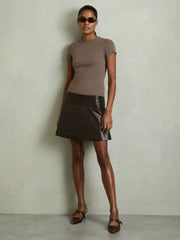 Stretch-Cotton Crew-Neck T-Shirt Mink | Women