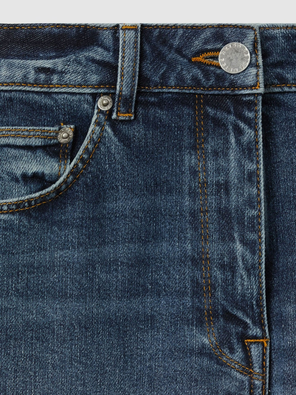 Petite Mid-Rise Straight-Leg Jeans Mid Blue | Women