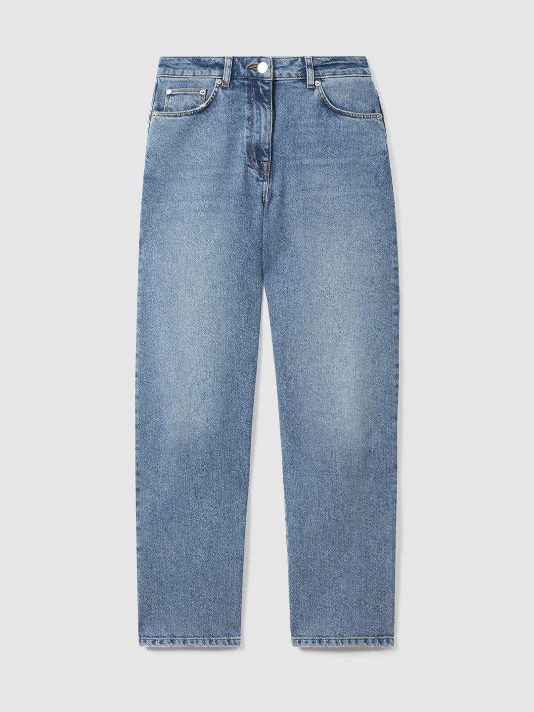 Petite Mid-Rise Straight-Leg Jeans Light Blue | Women