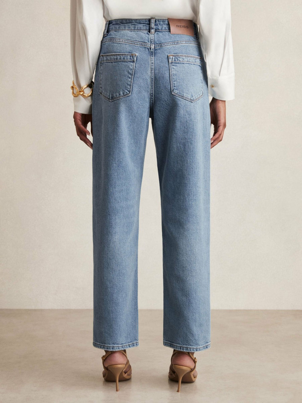 Petite Mid-Rise Straight-Leg Jeans Light Blue | Women