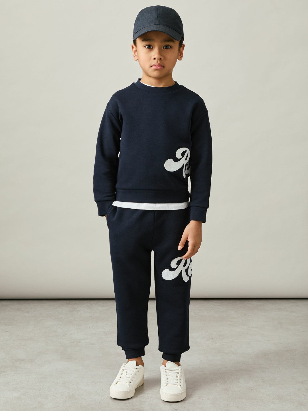 9-13 yrs Cotton-Blend Logo Script Joggers Navy | Children & Baby