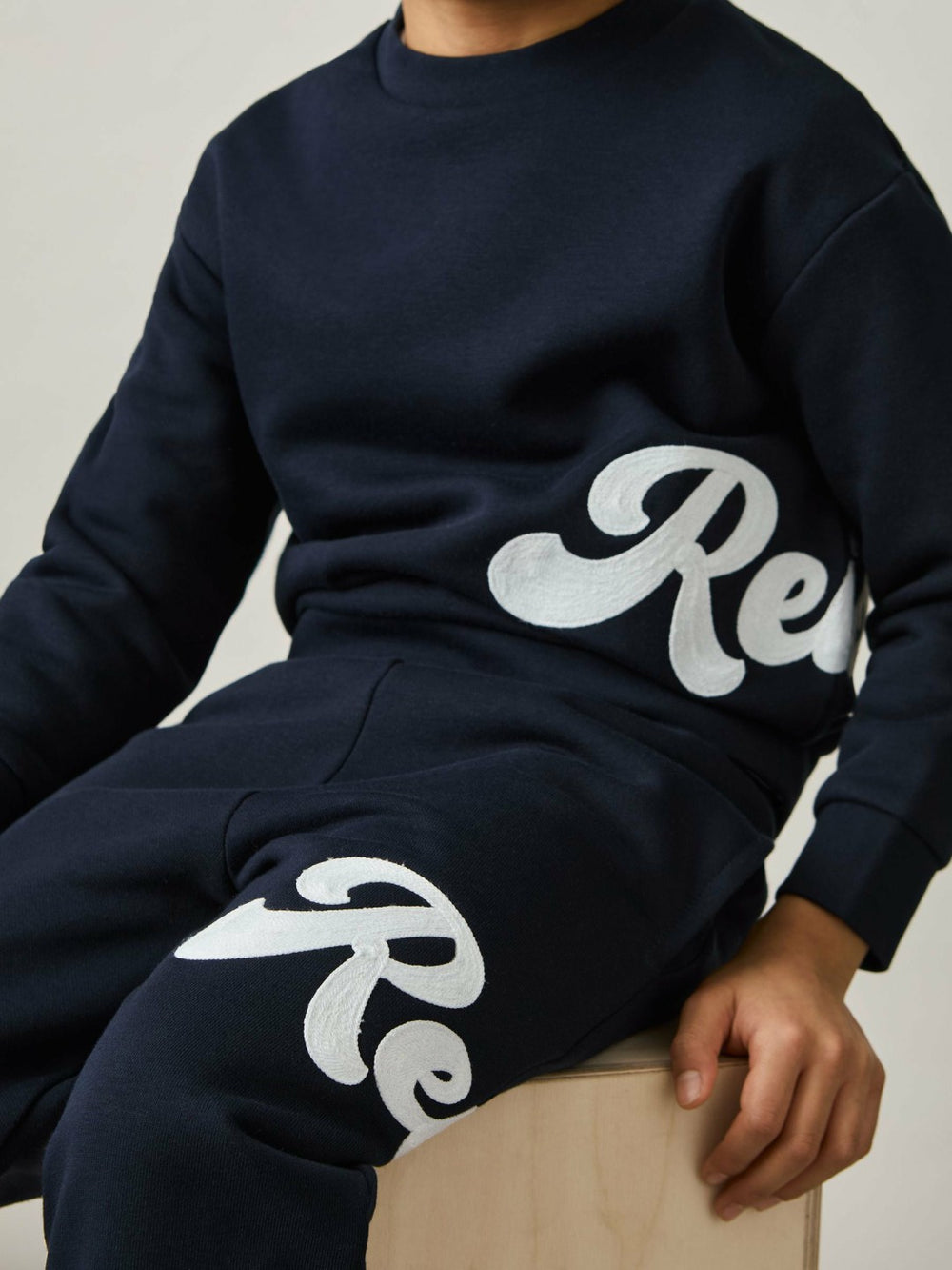9-13 yrs Cotton-Blend Logo Script Joggers Navy | Children & Baby