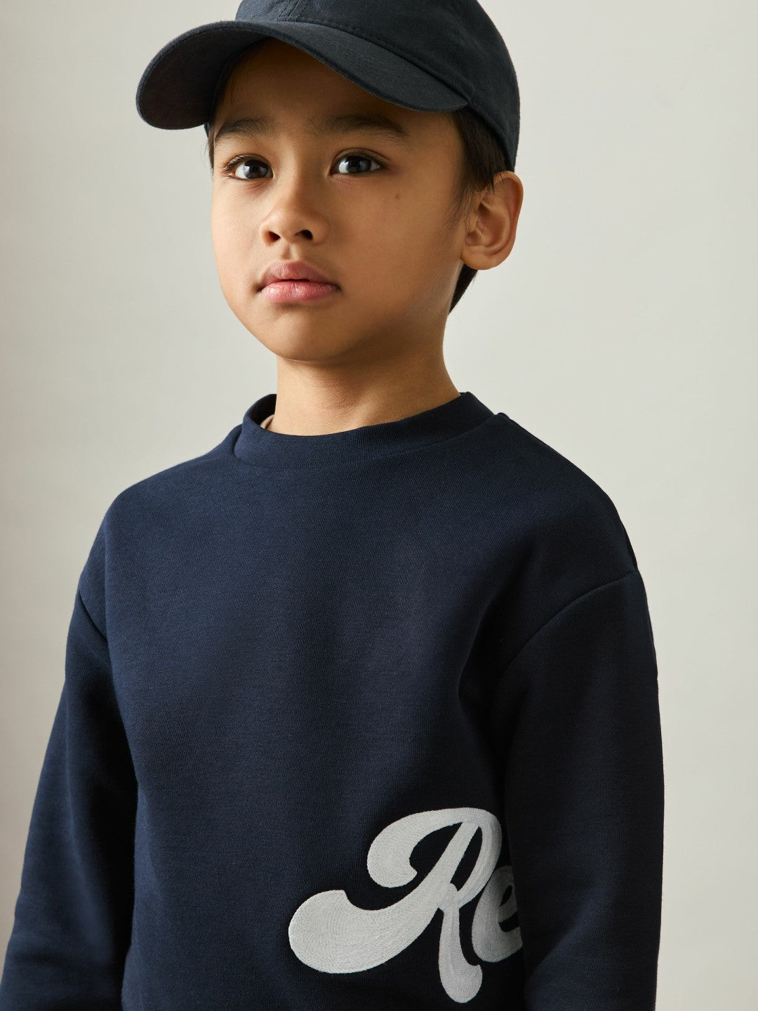 3-9 yrs Cotton-Blend Logo Script Sweatshirt Navy | Children & Baby