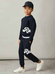 9-13 yrs Cotton-Blend Logo Script Sweatshirt Navy | Children & Baby