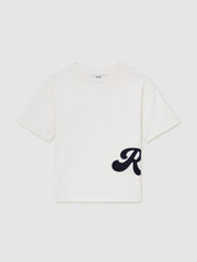 9-12 yrs Cotton Script-Logo Oversized T-Shirt White | Children & Baby