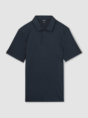 Cotton Short-Sleeve Polo Shirt Navy | Men