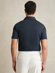 Cotton Short-Sleeve Polo Shirt Navy | Men