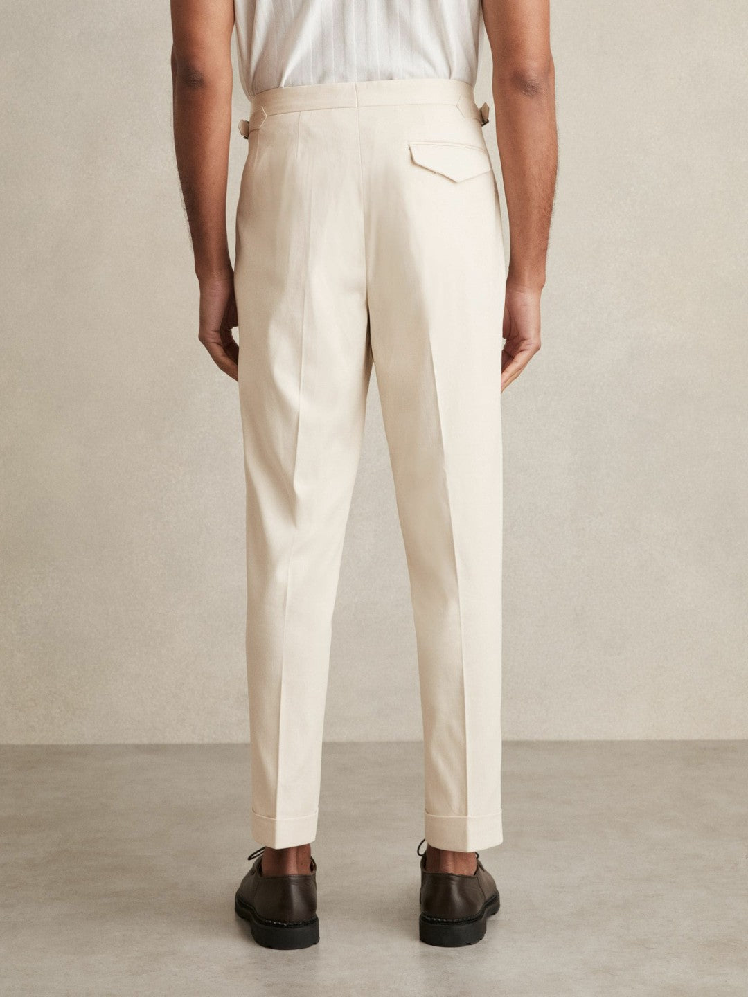 Cotton-Blend Tapered Trousers Stone | Men