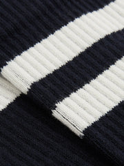 Cotton-Blend Double-Stripe Socks Navy/Ecru | Men