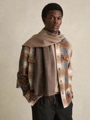 Wool and Cashmere Scarf Taupe | Men