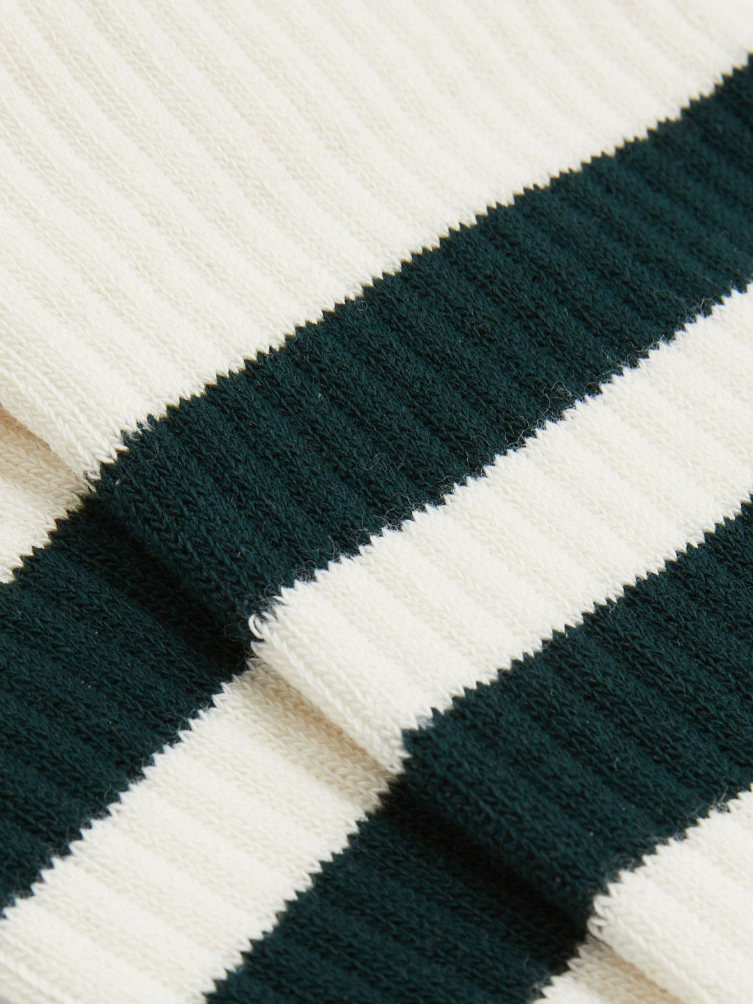 Cotton-Blend Double-Stripe Socks Forest Green/Ecru | Men