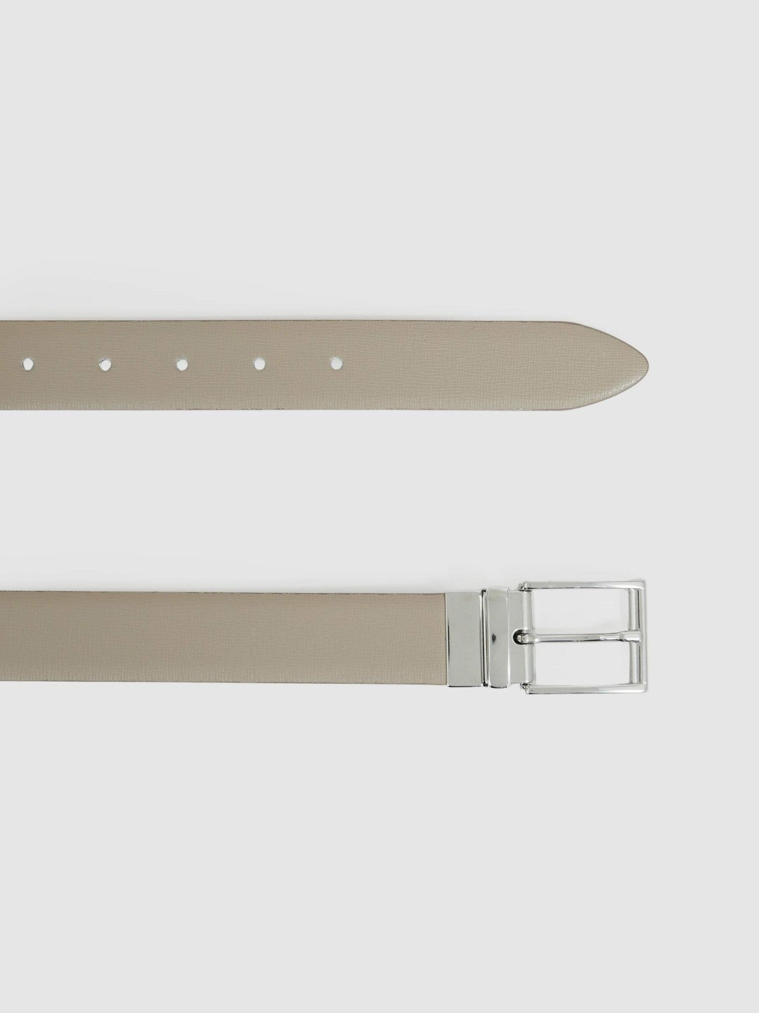 Leather Reversible Belt Stone/Dark Brown | Men