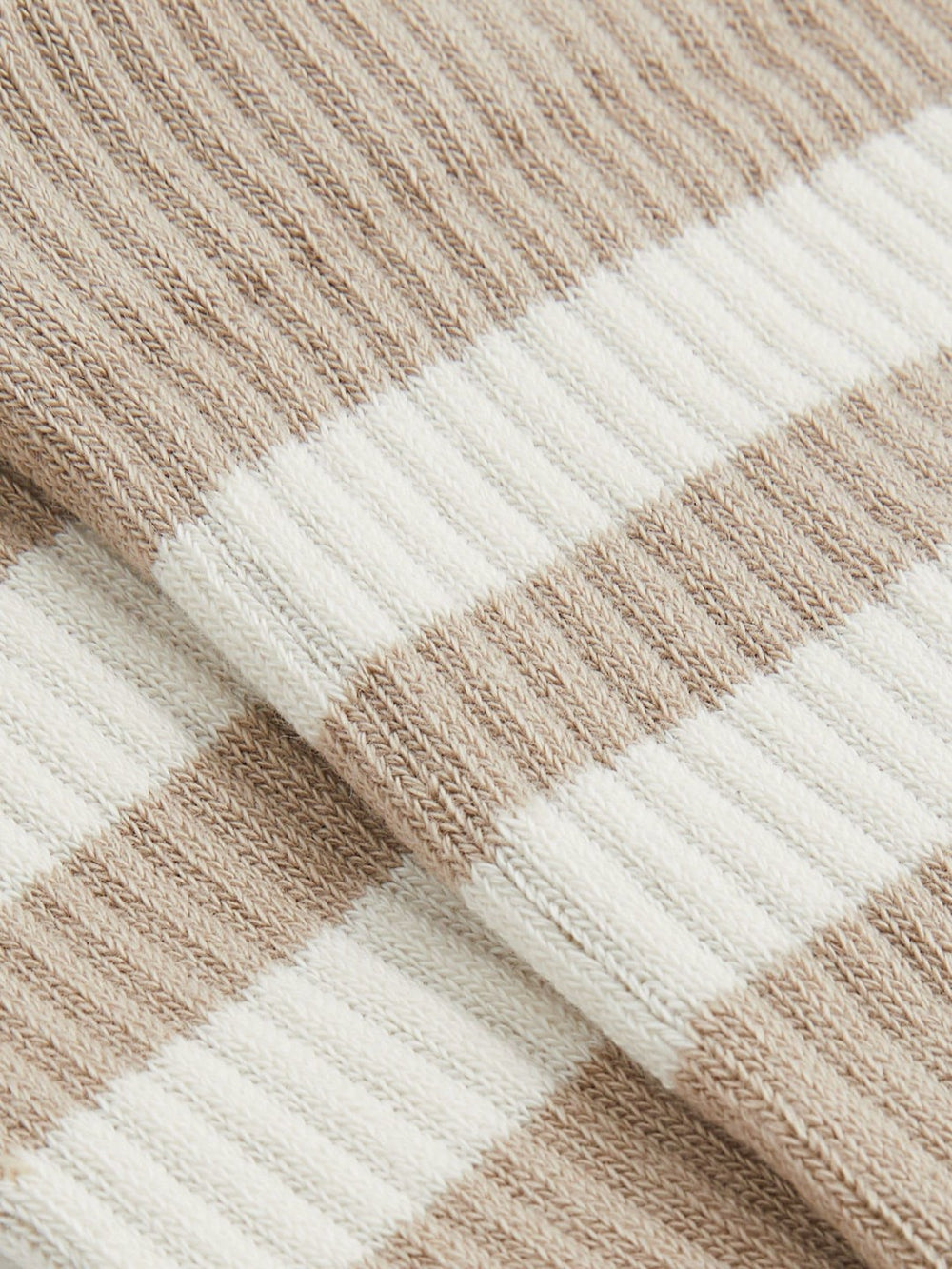 Cotton-Blend Double-Stripe Socks Taupe/Ecru | Men