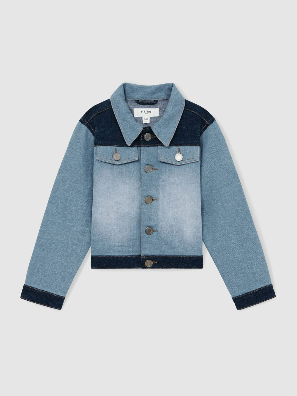 9-13 yrs Patchwork Two-Tone Denim Jacket Blue | Children & Baby