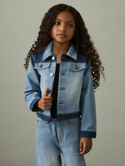 4-9 yrs Patchwork Two-Tone Denim Jacket Blue | Children & Baby