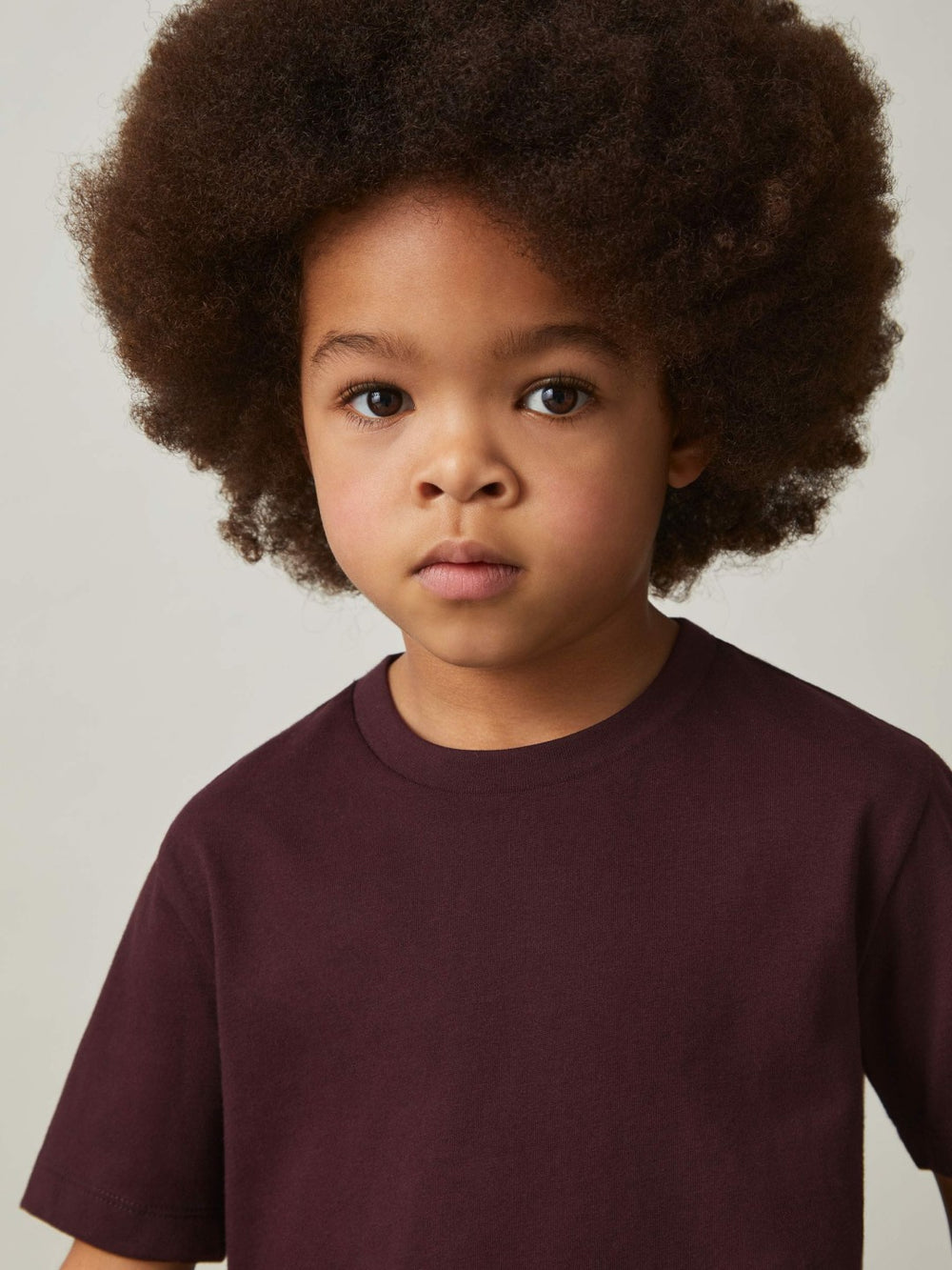 9-13 yrs Cotton Crew-Neck T-Shirt Bordeaux | Children & Baby