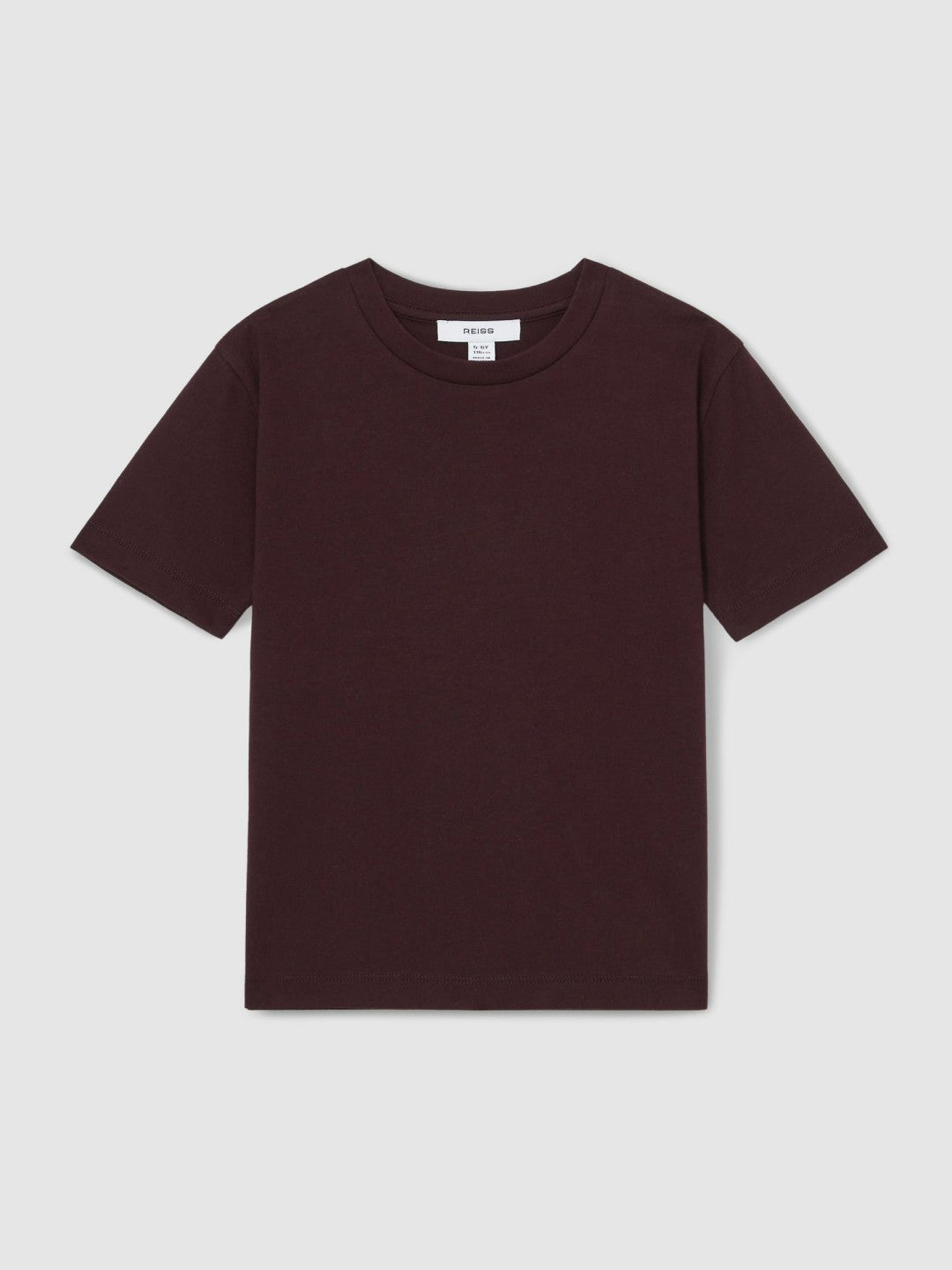 9-13 yrs Cotton Crew-Neck T-Shirt Bordeaux | Children & Baby