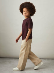 9-13 yrs Cotton Crew-Neck T-Shirt Bordeaux | Children & Baby