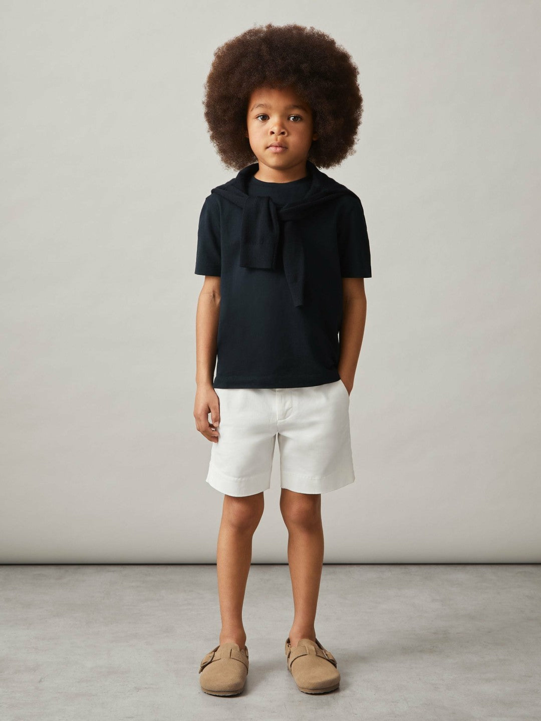 9-13 yrs Cotton Crew-Neck T-Shirt Navy | Children & Baby