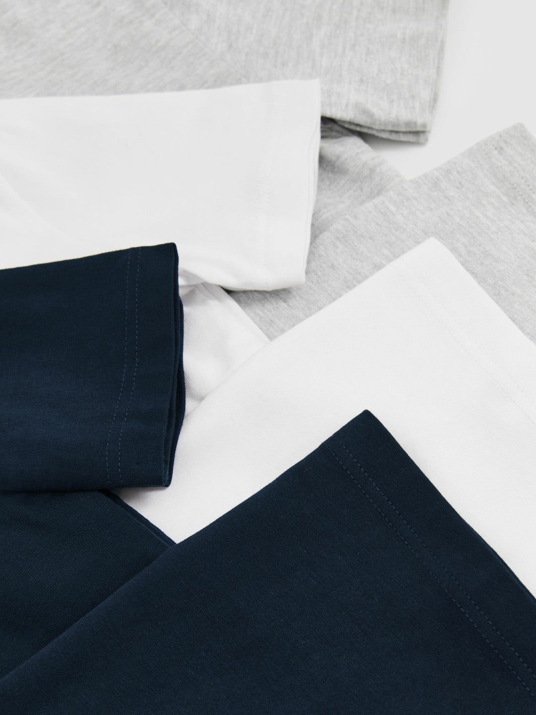 3-9 yrs Cotton Crew-Neck T-Shirts 3 Pack White/Navy/Soft Grey | Children & Baby