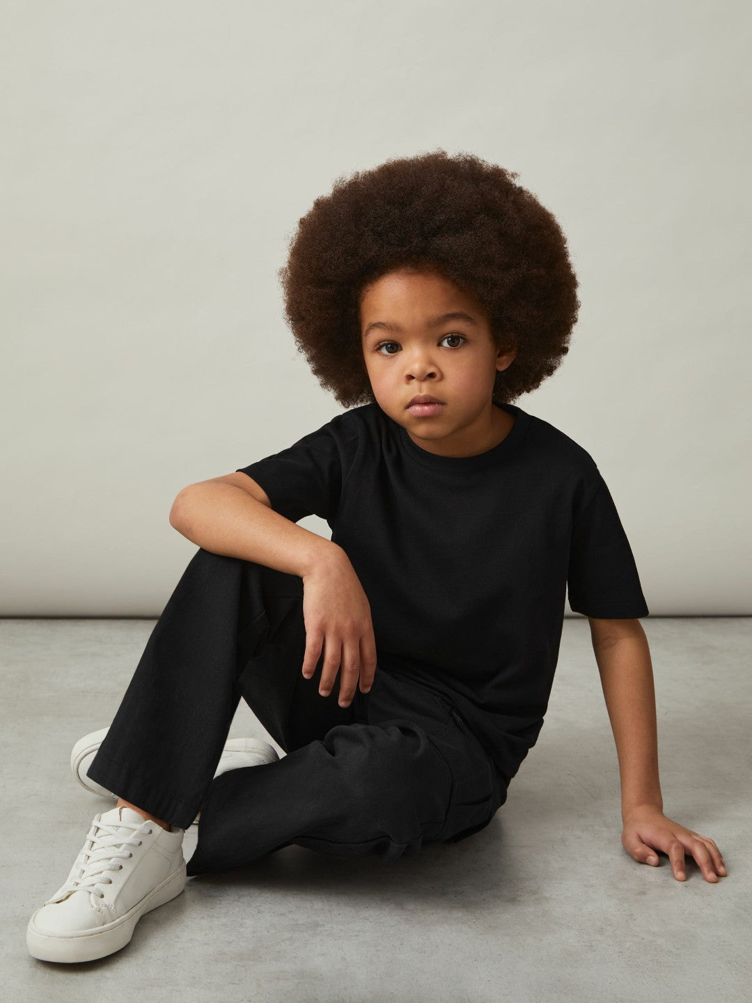 9-13 yrs Cotton Crew-Neck T-Shirt Black | Children & Baby
