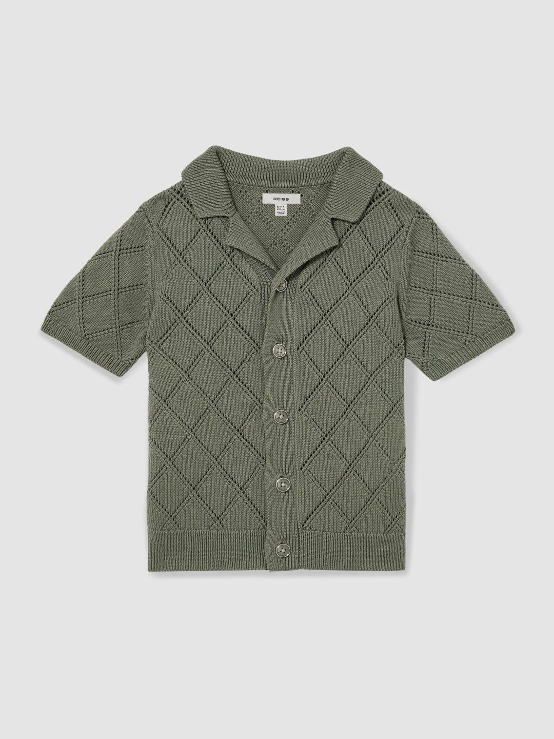 9-13 yrs Cotton Blend Diamond Knit Shirt Dark Sage | Children & Baby