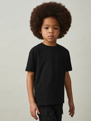 3-9 yrs Cotton Crew-Neck T-Shirt Black | Children & Baby