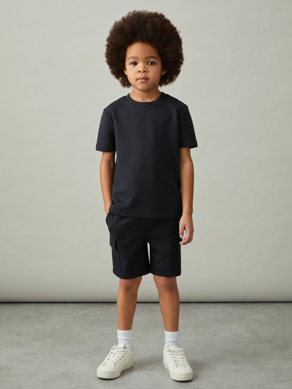 3-9 yrs Interlock-Jersey Crew-Neck T-Shirt Navy | Children & Baby