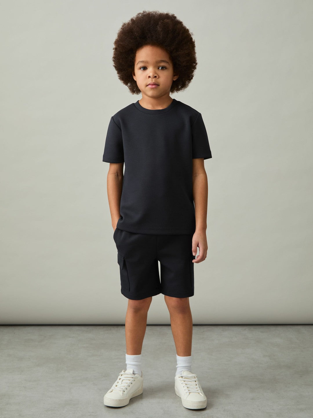 9-13 yrs Interlock-Jersey Crew-Neck T-Shirt Navy | Children & Baby