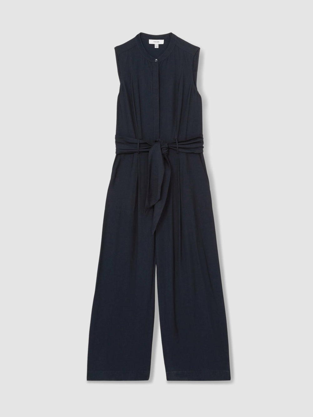 Petite Wide-Leg Belted Jumpsuit Navy | Women