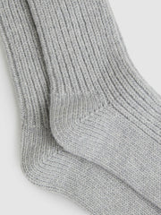 Rib-Knit Socks With Cashmere Grey | Women
