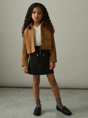 9-13 yrs Piqué Zip-Detail Mini Skirt Black | Children & Baby