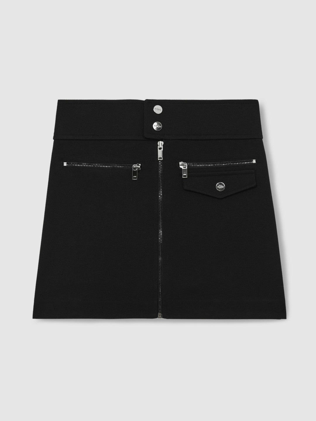 13-14 yrs Piqué Zip-Detail Mini Skirt Black | Children & Baby