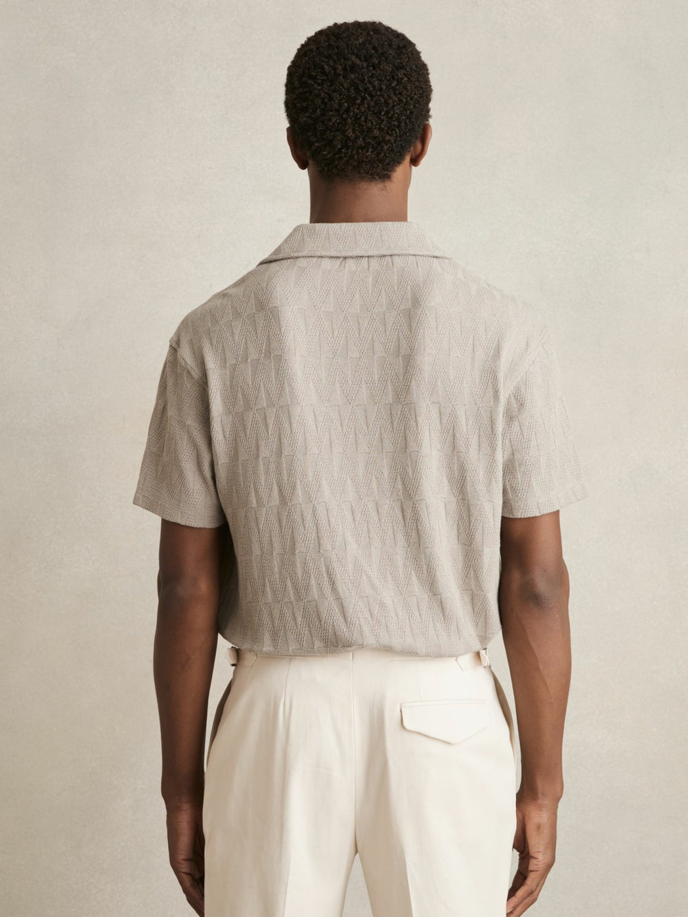 Cotton Textured Cuban-Collar Shirt Mink Brown | Men