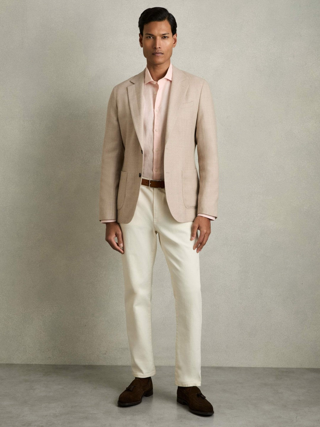Linen Button-Through Shirt Prep Pink | Men