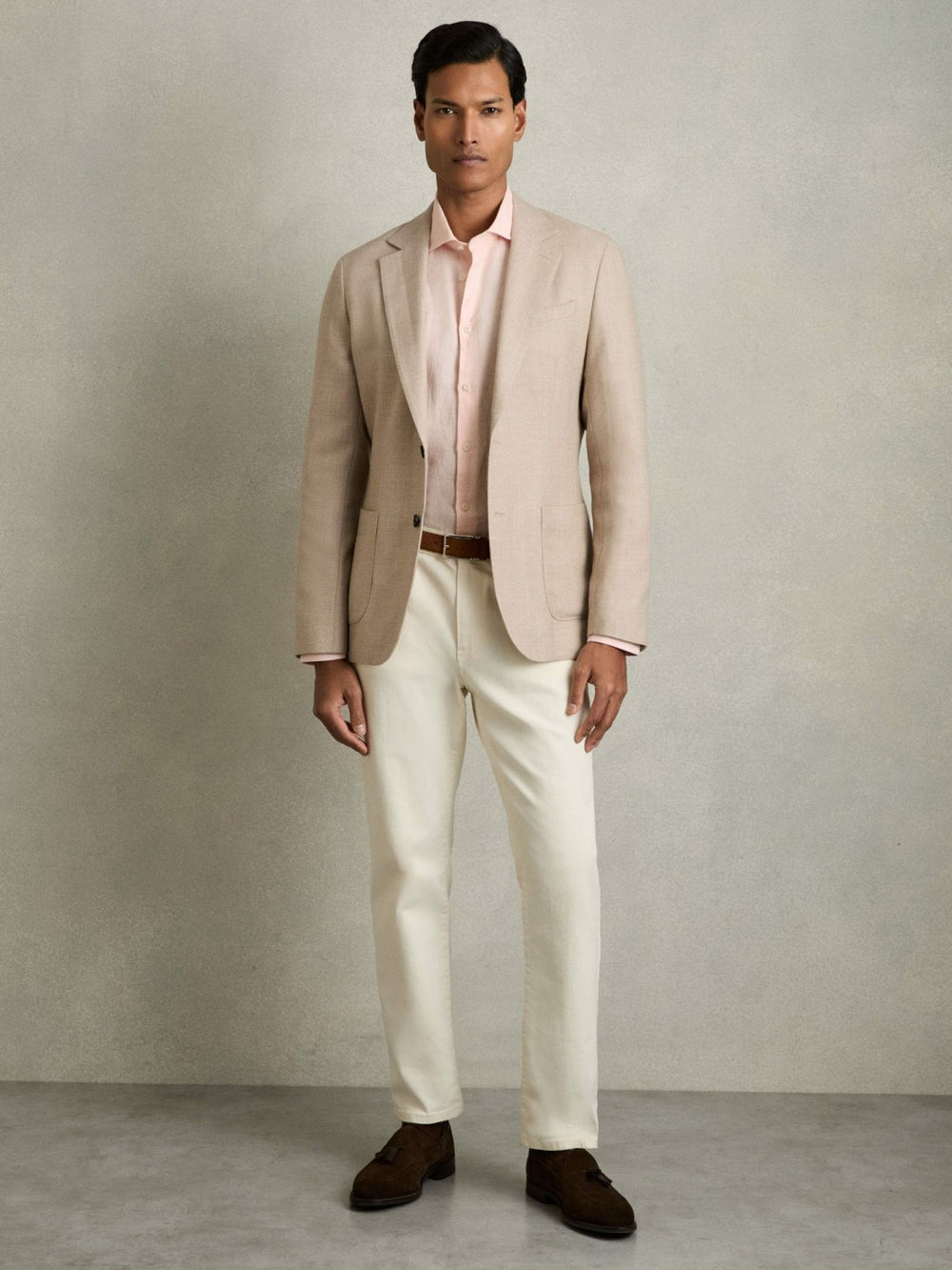 Linen Button-Through Shirt Prep Pink | Men