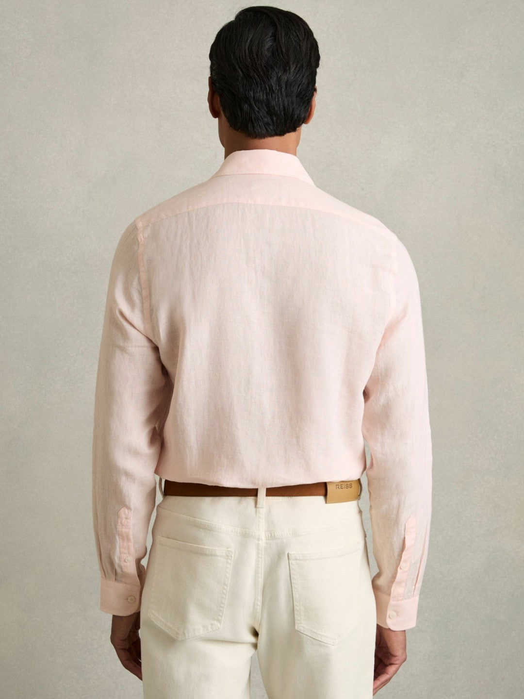 Linen Button-Through Shirt Prep Pink | Men