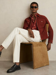 Linen Button-Through Shirt Paprika Red | Men