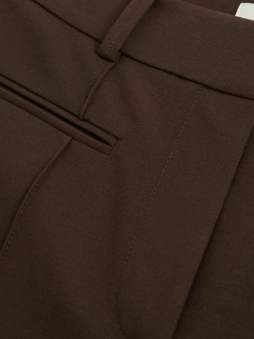 High Rise Flared Trousers Chocolate Brown | Women