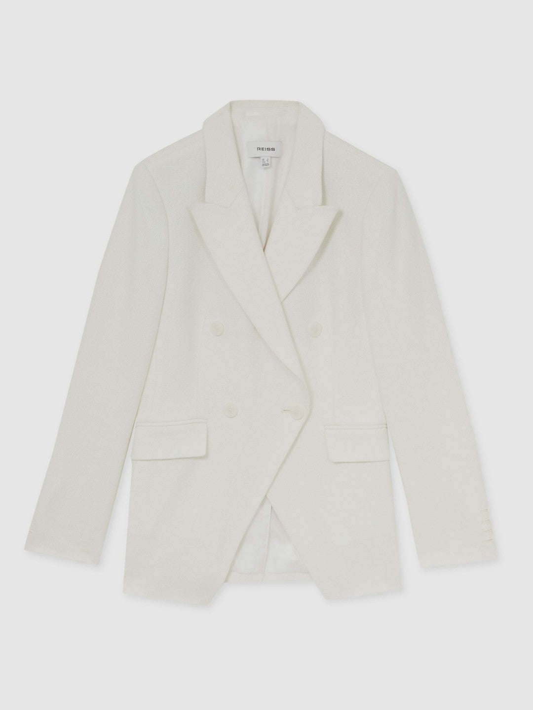 Linen-Blend Double-Breasted Suit Jacket White | Women