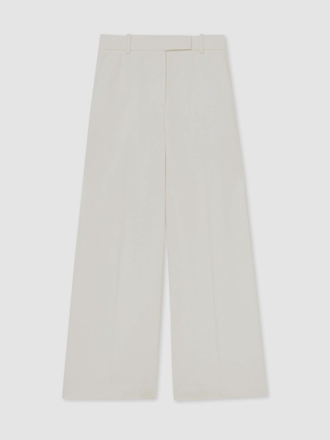 Linen-Blend Wide-Leg Trousers White | Women