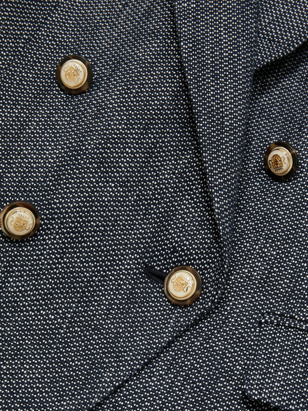 Linen-Cotton Double-Breasted Blazer Navy | Women