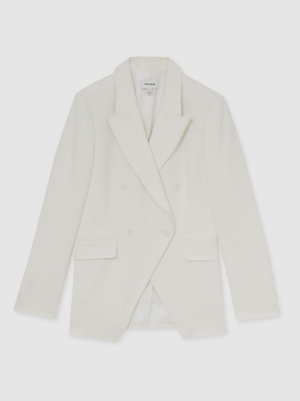 Petite Linen-Blend Double-Breasted Suit Jacket White | Women