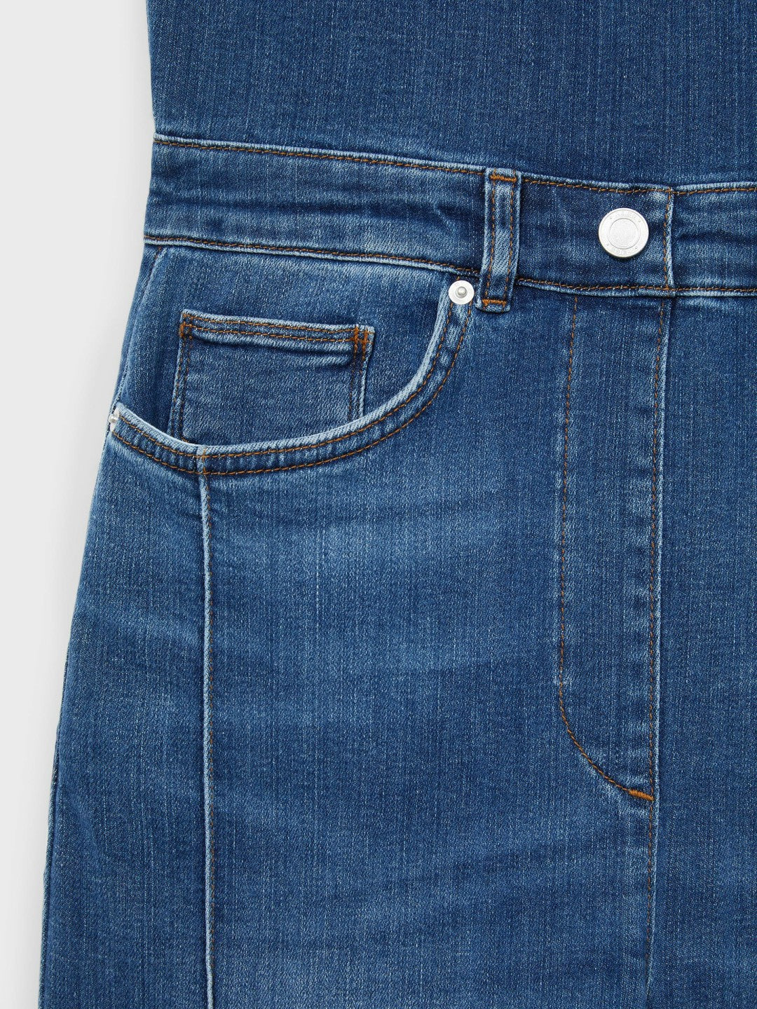 Wide-Leg Racer-Back Denim Jumpsuit Indigo | Women