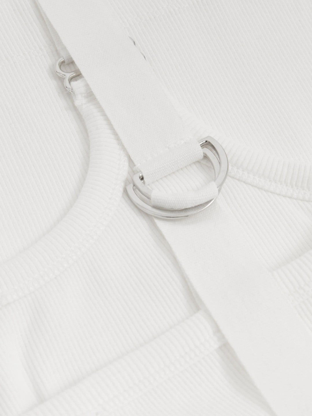 Stretch-Cotton D-Ring Strap Vest White | Women