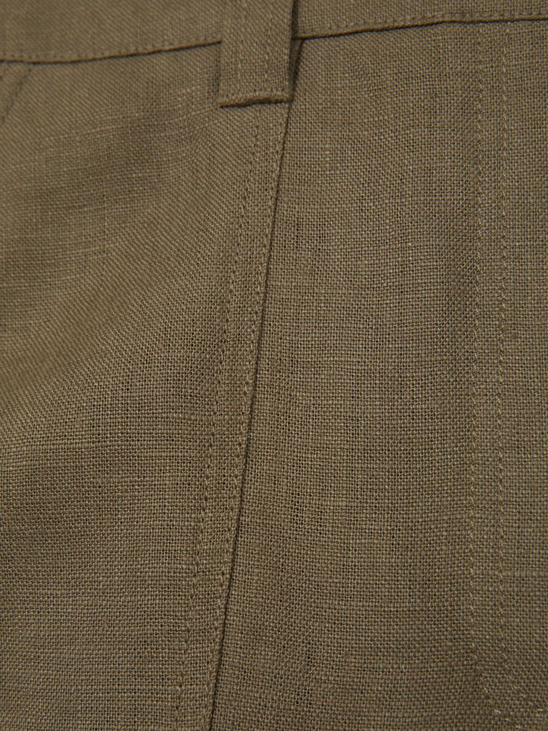 Linen Wide Leg Trousers Khaki | Women