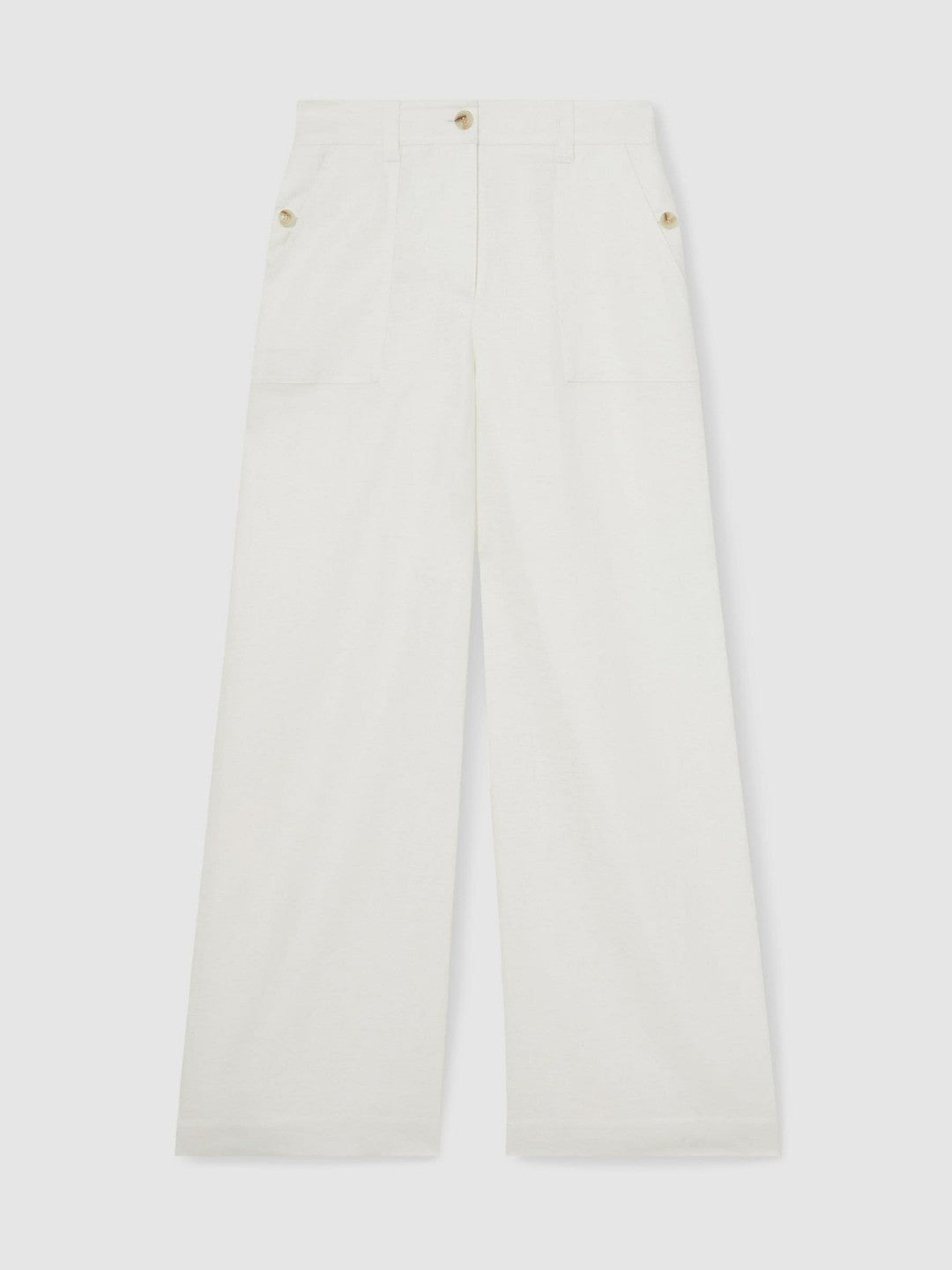 Linen Wide Leg Trousers White | Women