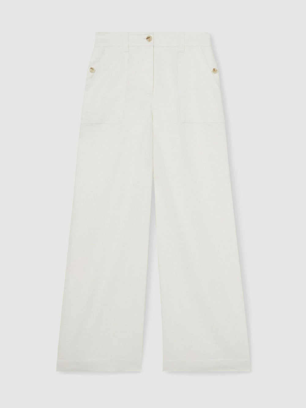 Linen Wide Leg Trousers White | Women