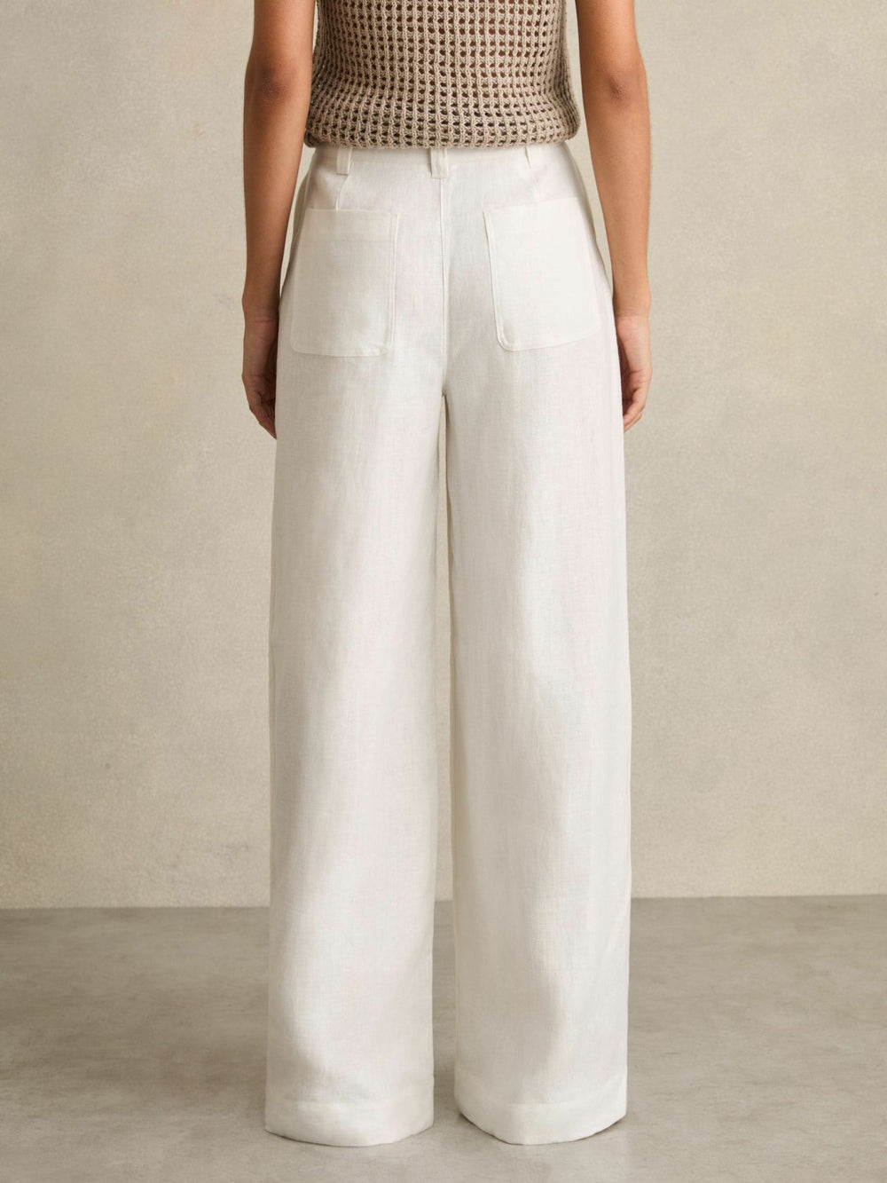 Linen Wide Leg Trousers White | Women