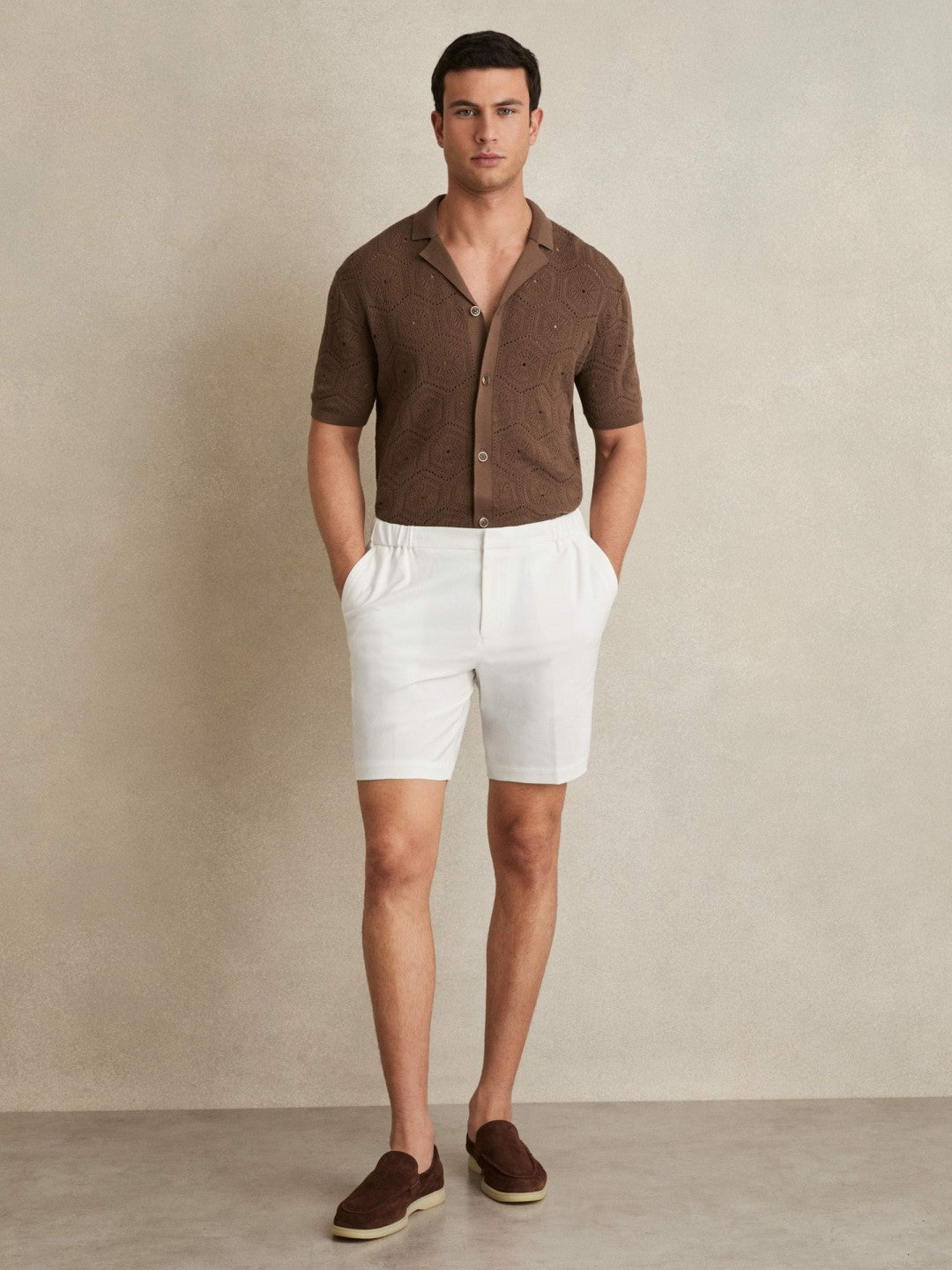 Drawstring Chino Shorts White | Men